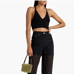 HELMUT LANG Cropped Stretch Knit Tank Top - Women’s Size Large - New